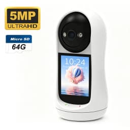 2K Home Baby Monitor with 2.8' IPS Screen PTZ WiFi Indoor 5MP Security Cam with Human Tracking Two-Way Audio Video Call ICsee