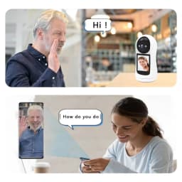 2K Home Baby Monitor with 2.8' IPS Screen PTZ WiFi Indoor 5MP Security Cam with Human Tracking Two-Way Audio Video Call ICsee