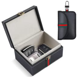 Faraday Box with Faraday Bags for Car Keys Car Key Signal Blocking Box Keyless Entry Car Key Safe Protector Anti-Theft Shielding