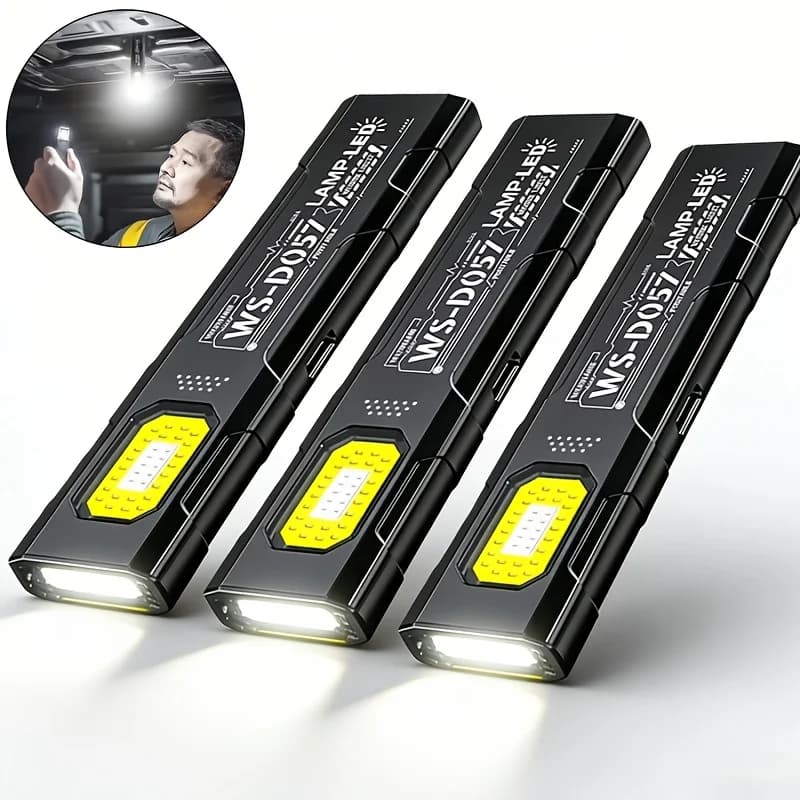 Mini EDC Flashlight With COB Tail Magnet USB Rechargeable Emergency Lantern Hat Clip Light For Camping Running Working