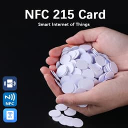 NFC Ntag215 13.56MHz NFC Coin Bonding Card Badge ISO/EC14443A 25mm Waterproof PVC 215 Electronic Tags Round card