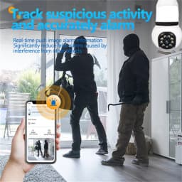 8MP Wireless Surveillance Cameras E27 Bulb WiFi Camera With LED Lights 2 in 1 IP Camera PTZ Human Detect Two-way Audio 10X Zoom
