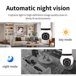 8MP Wireless Surveillance Cameras E27 Bulb WiFi Camera With LED Lights 2 in 1 IP Camera PTZ Human Detect Two-way Audio 10X Zoom