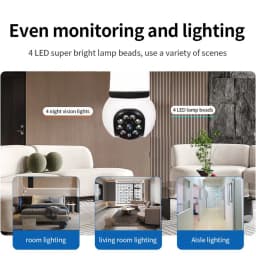 8MP Wireless Surveillance Cameras E27 Bulb WiFi Camera With LED Lights 2 in 1 IP Camera PTZ Human Detect Two-way Audio 10X Zoom