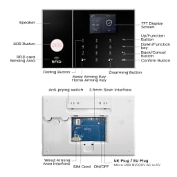 Wireless Alarm System 2.4GWiFi Home Security Kit with Door Motion Sensor Work with SmartLife APP Works with Alexa No Monthly Fee