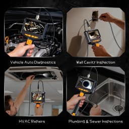 4.3inch Handheld Endoscope 1920P Borescope Camera with Light 16.4ft Semi-Rigid Snake Cable for Automotive,Sewer, HVAC,Wall IP67