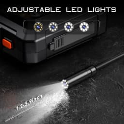 4.3inch Handheld Endoscope 1920P Borescope Camera with Light 16.4ft Semi-Rigid Snake Cable for Automotive,Sewer, HVAC,Wall IP67