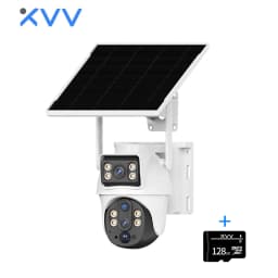 XIAOVV WiFi Solar Camera Dual Lenses Outdoor 8MP Low Power Battery IP Camera PIR Night Vision Wireless Security Camera