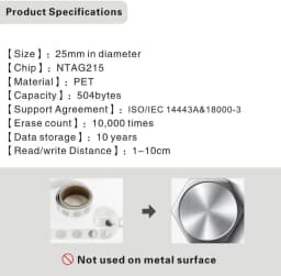 200/500pcs Adhesive NFC 215 Programmable NFC Tags Compatible With Android & IPhone 504 Bytes Memory 13.56 Mhz Smart IC Sticker