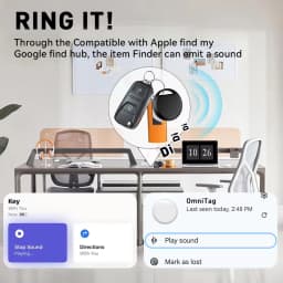 Bluetooth Smart Tag Dual OS Compatible with Apple Find My & Google Find Hub Anti-Lost Item Finder for Keys Wallet Luggage Pets