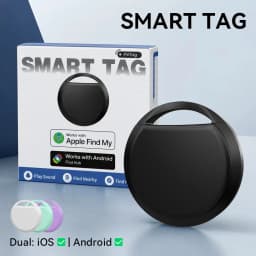Bluetooth Smart Tag Dual OS Compatible with Apple Find My & Google Find Hub Anti-Lost Item Finder for Keys Wallet Luggage Pets