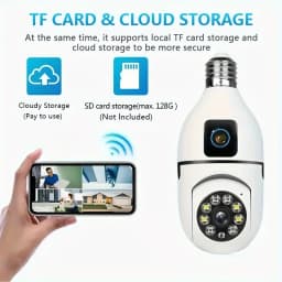 8MP E27 Bulb Surveillance Camera Wifi Camera Dual Lens Security Wireless Baby Monitor Two-way Automatic Human Tracking Monitor