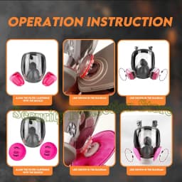 6800 Full Face Respirator Gas Mask Reusable Respirator Mask with Filters 60921 2097 Anti-fog Paint Spray Dust Chemicals
