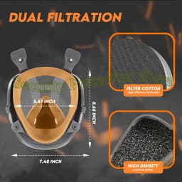6800 Full Face Respirator Gas Mask Reusable Respirator Mask with Filters 60921 2097 Anti-fog Paint Spray Dust Chemicals