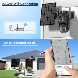 4K 8MP WiFi Solar Camera Outdoor Battery WiFi IP Camera Dual Lens Wireless Surveillance Camera iCsee APP Security Protection
