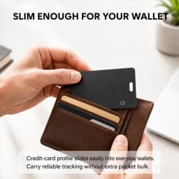 1 Pack Wallet Tracker Card, Rechargeable Ultra Thin Item Finder, Compatible With iOS & Android, Works With Apple Find My, Smart