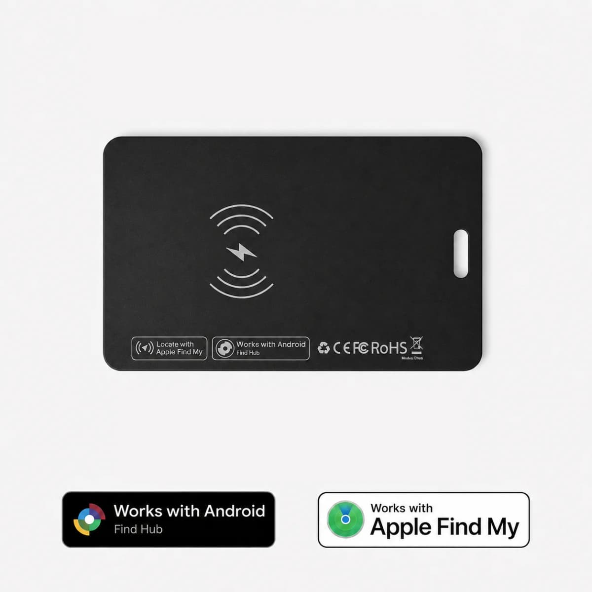 1 Pack Wallet Tracker Card, Rechargeable Ultra Thin Item Finder, Compatible With iOS & Android, Works With Apple Find My, Smart