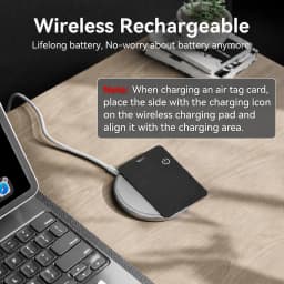 1 Pack Wallet Tracker Card, Rechargeable Ultra Thin Item Finder, Compatible With iOS & Android, Works With Apple Find My, Smart