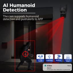 Hiseeu Three Lens PTZ IP Camera Outdoor 8MP HD Three Screen WiFi Security Auto Tracking Dual Len Wireless CCTV Camera ICsee
