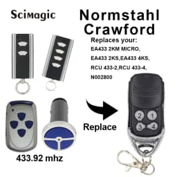 Normstahl CRAWFORD RCU 433 2K / RCU 433 4K Remote Control Rolling Code 433,92 MHz Garage Door Gate Remote Control