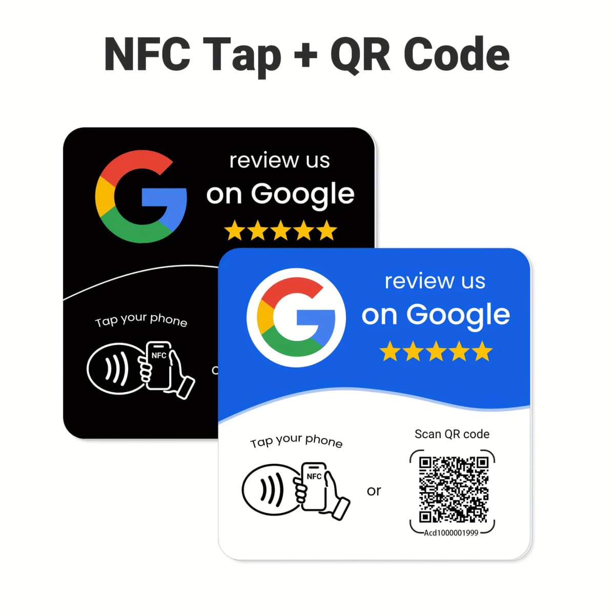New Programmable NFC 215 Square Stand Card For Google Review Card NFC Station Table 13.56Mhz QR Code Editable Standing Card