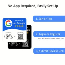 New Programmable NFC 215 Square Stand Card For Google Review Card NFC Station Table 13.56Mhz QR Code Editable Standing Card
