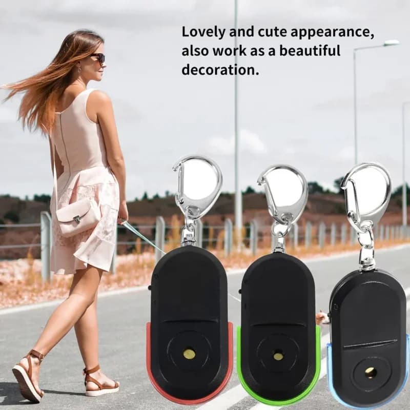 1pcs Anti-Lost Key Finder Smart Find Locator Keychain Whistle Beep Sound Control LED Torch Portable Car Key Finder