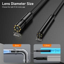 Industrail Endoscope Type-C Video Camera 8mm/5.5mm USB-C Waterproof LEDs Pipe Inspection Borescope for IOS iphone Android Phones
