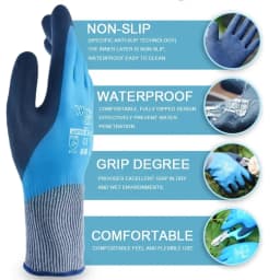 Wonder Grip WG-318 Safety Waterproof Work Gloves Woman Men's Working Gloves Double Coated Nylon Gloves Comfortable Latex Foam
