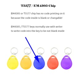 5YOA 10Pcs EM4305 125Khz Key Copy Rewritable Writable Rewrite ID T5577 Keyfobs RFID Ring Card Proximity Token Access Duplicate