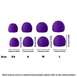 HUAK 4 Pairs Silicone Replacement Ear Plugs Soft Earbuds Cap in Ear Headphone Eartip L M S XS Noise Reduction