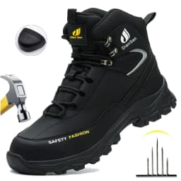 Mens Safety Shoes With Steel Toe Waterproof Boots Puncture Proof Anti-smash Mens Outdoor Work Sneakers Construction Work Shoes
