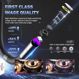 360° Articulating Borescope 6.2mm IP67 Waterproof Probe 4 Ways IPS Automotive Endoscope Inspection Camera