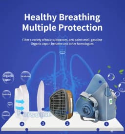 Reusable Respirator Half Facepiece 7503 7502 7501 NIOSH Cool Flow Valve For Chemical Handling Painting