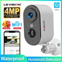 LS VISION 4G Battery Cameras With Adjustable Bracket Wireless Wifi Outdoor 2K Motion Detection Indoor Smart Home Camera Cctv Ip