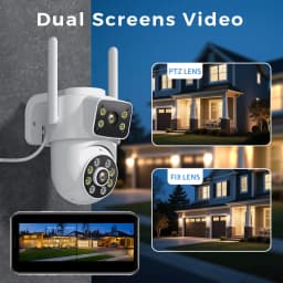 BESDER 12MP 6K PTZ Wifi Camera with Dual Lens Dual Screens AI Human Detection Wireless Outdoor CCTV Security IP Camera ICSEE AP