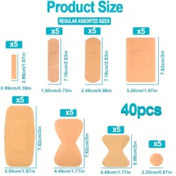 40pcsPE adhesive protectors, multi-functional breathable protectors for wound care, various styles including knuckle wound care