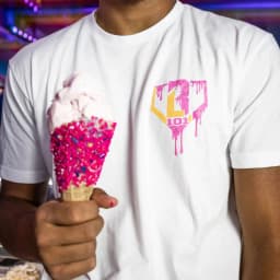 New Summer Boys Kids Baseball Ice Cream Printed Cotton Men's T-Shirt Breathable Loose Sweat Absorbing Backstop Youth T-Shirt Top