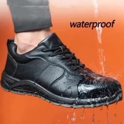Black Safety Shoes Men Steel Toe Shoes Work Shoes Sneakers Male Anti-puncture Indestructible Security Boots Waterproof