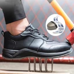 Black Safety Shoes Men Steel Toe Shoes Work Shoes Sneakers Male Anti-puncture Indestructible Security Boots Waterproof