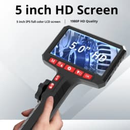 3.9mm 5 Million Pixels HD Two-Way Rotary 360° Industrial Piping Endoscope Camera Borescope Inspection With 5.0 Inch
