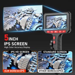 3.9mm 5 Million Pixels HD Two-Way Rotary 360° Industrial Piping Endoscope Camera Borescope Inspection With 5.0 Inch
