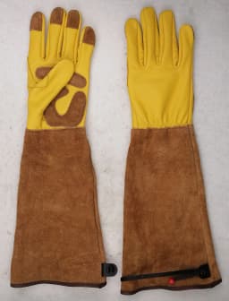 Long Garden Gloves for Gardening Work, Cowhide Material Durable, Thorn-Proof & Cut-Resistant | Not Suitable for Welding