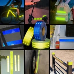 450/250/50CM DOT-C2 Reflective Car Stickers Outdoor Waterproof Warning Tapes White Red Blue Yellow PET Reflectors Safety Strip