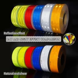 450/250/50CM DOT-C2 Reflective Car Stickers Outdoor Waterproof Warning Tapes White Red Blue Yellow PET Reflectors Safety Strip
