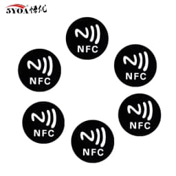 5YOA 6pcs Black NFC RFID Stickers Ntag213 Ntag215 Ntag216 13.56MHz Universal Label Ultralight Token for Patrol Tagging