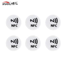 5YOA 6pcs Black NFC RFID Stickers Ntag213 Ntag215 Ntag216 13.56MHz Universal Label Ultralight Token for Patrol Tagging