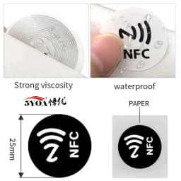 5YOA 6pcs Black NFC RFID Stickers Ntag213 Ntag215 Ntag216 13.56MHz Universal Label Ultralight Token for Patrol Tagging