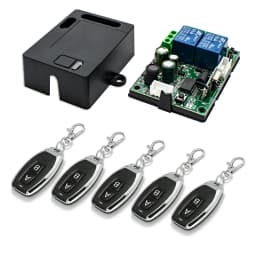 433MHz Universal Wireless Remote Control AC220V 2CH RF Relay Receiver and Transmitter for Universal Garage Door and Gate Control