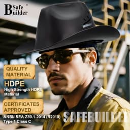 Cowboy Style Hard Hat Class C Safety Helmet Vented Full Brim Hard Hats Work Safety Helmet for Outdoor,Industrial,Construction